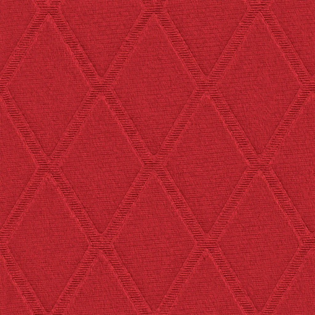 Tecido Para Sofá e Estofado Veludo Pavia Geométrico 21 Vermelho - Largura 1,40m - PGE-21